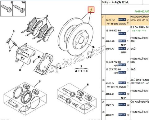 Ön Fren Diski Takım