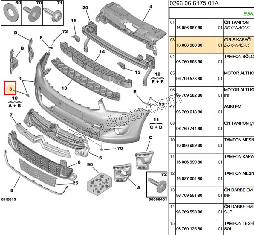 Ön Çeki Demiri Kapağı CELY1