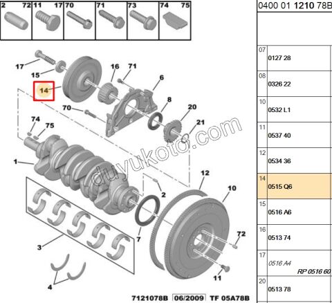 KASNAK KRANK PRT1 PRT2 DW8 AC-