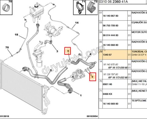 ORING CONTA SOGUTMA BORU BXR3MQ DW12R