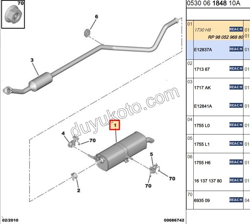 Egzoz Arka Susturucu P307 1.6İ 16V Benzinli