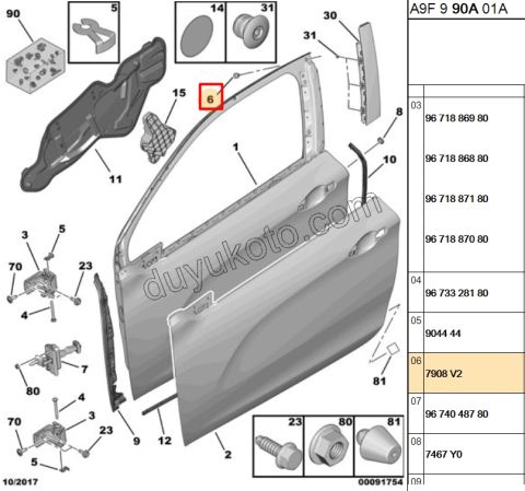 LASTIK TAKOZ KUCUK ON KAPI+ BAGAJ CAM P2081 P407 C53
