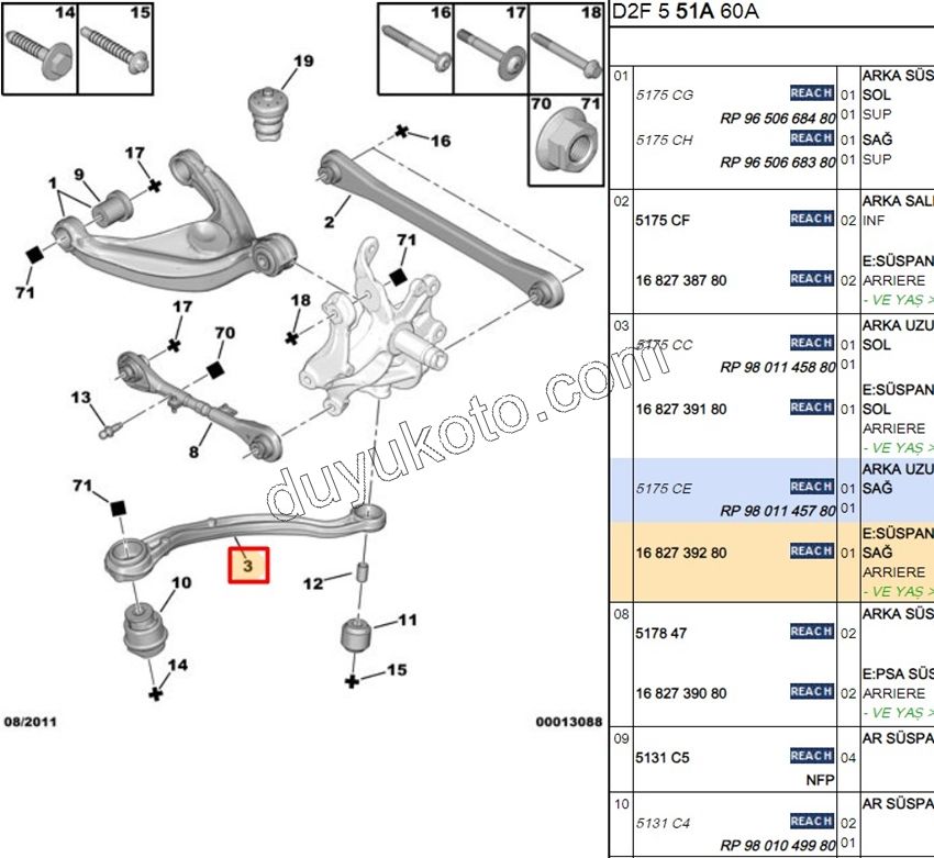 Arka Dingil Denge Kolu Sağ P407 C53