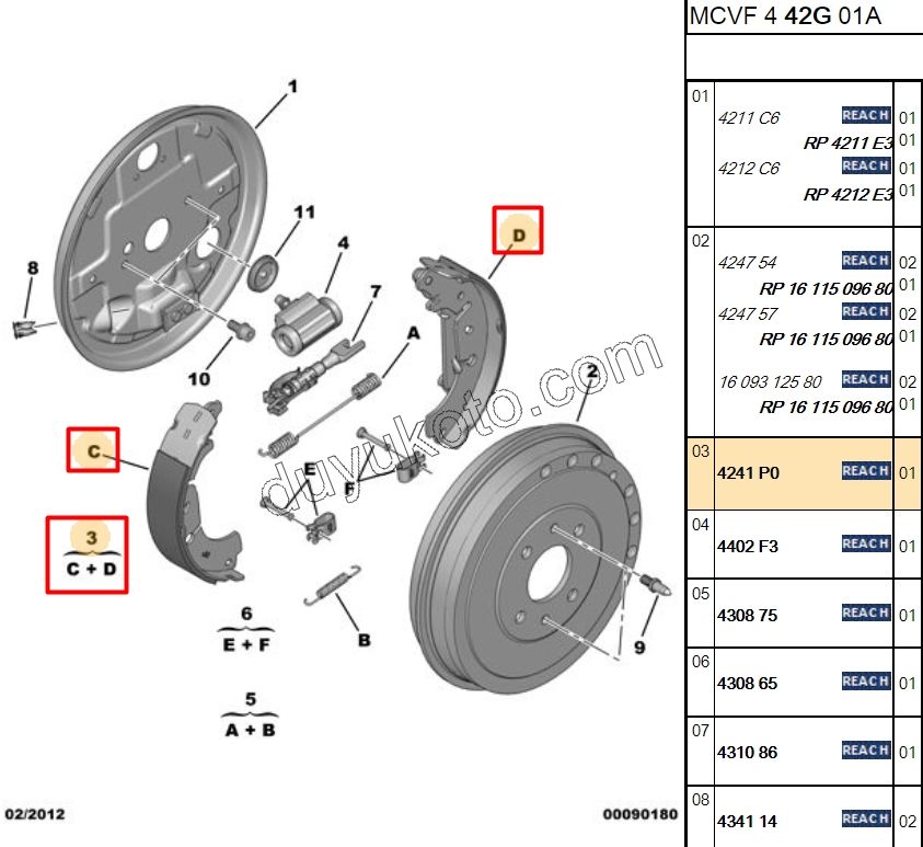Fren Balatası Arka Tk PBP TU3A TU3AE5 Benzinli