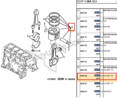 PISTON + SEGMAN +PIM (B) TEK DJ5TED