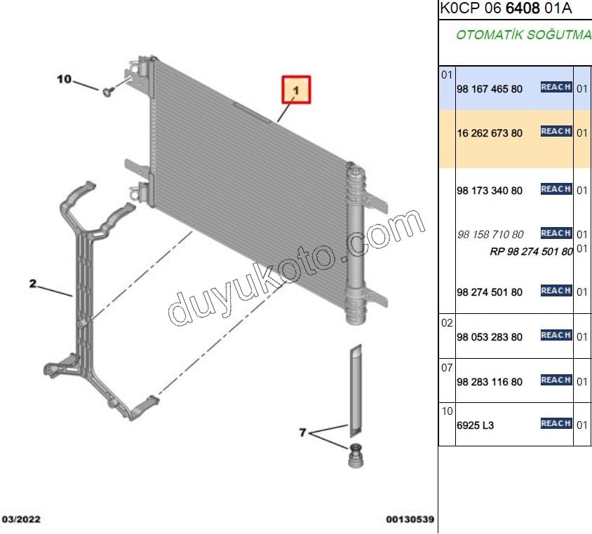 2019> Partner Rifter Berlingo Combo Doblo Proace City Klima Radyatörü P408 P5082 P3082 C4PC2