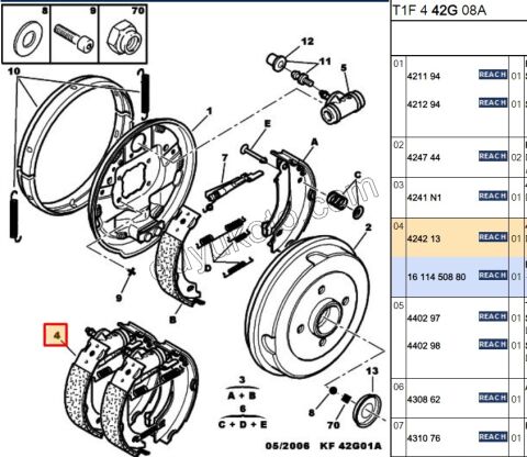 KIT Arka Fren Balatası P206 P206+