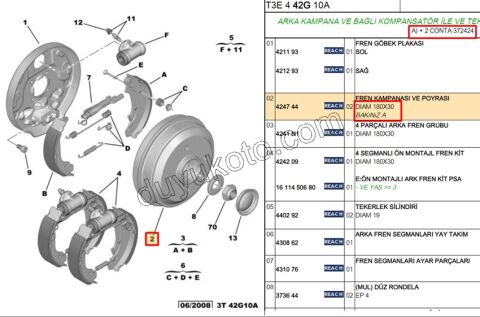 Arka Fren Kampanası P206 ABS'siz Rulmansız ( OLUR
