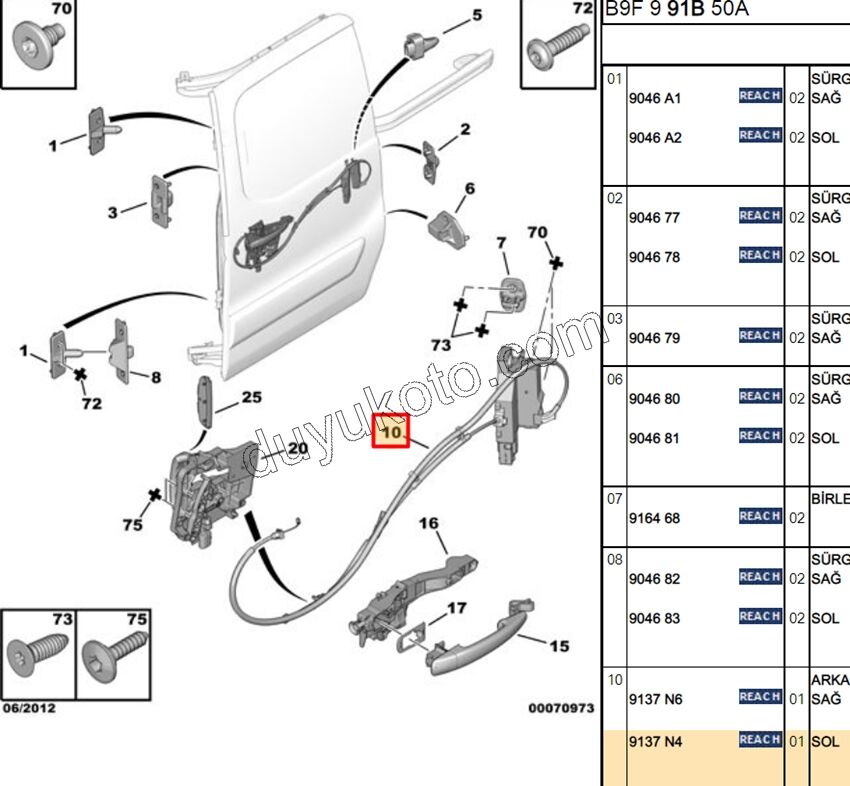 KILIT SURGULU KAPI IC L PRT3