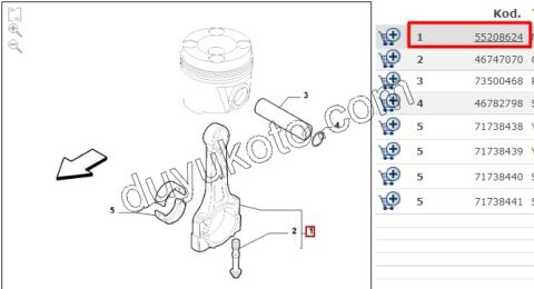 KOL PISTON 1.3JTD EURO5