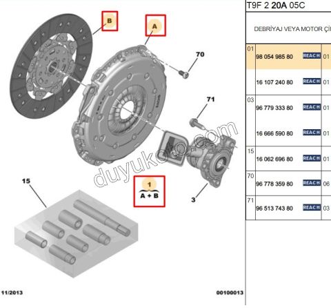 DEBRIYAJ SET P3082 GTI 1.6THP 156HP R 270HP 6VIT RUL