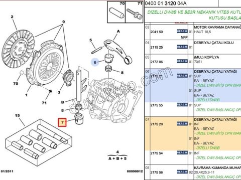 Debriyaj Çatalı Alt Burcu   PRT1 1.9D,E.M 97/98 1.9D, 1998/2003