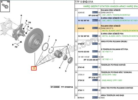 Fren Diski Arka AD Poryalı P3081 C42 DS41