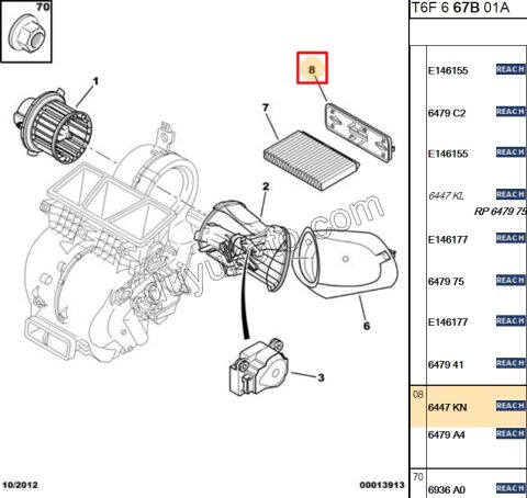 Polen Filtre Kapağı P307 C41 RCZ P3081