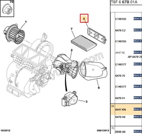 Polen Filtre Kapağı P307 C41 RCZ P3081