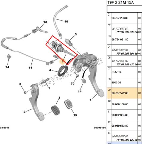 MERKEZ DEBRIYAJ UST P3082 1.6HDİ Euro5