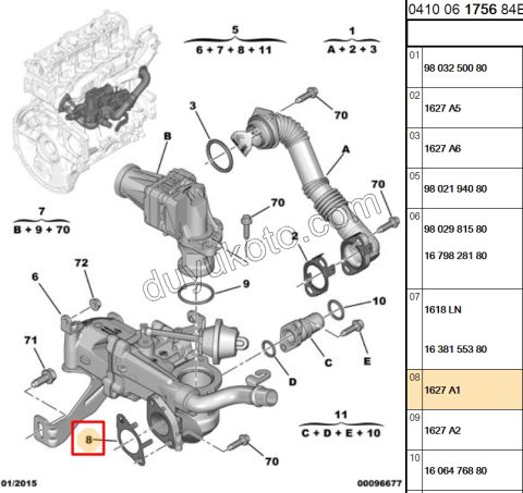 EGR Vana Contası Sac  ALT 1.6HDİ Euro5