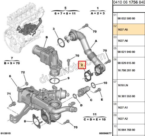 CONTA SAC EGR BORU 1.6HDİ Euro5