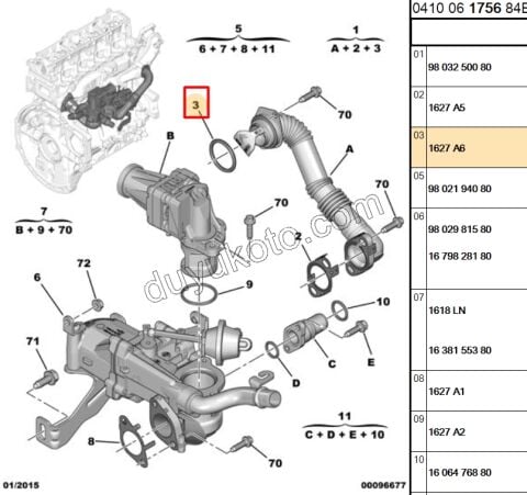 CONTA ORING EGR METAL BORU 1.6HDİ Euro5
