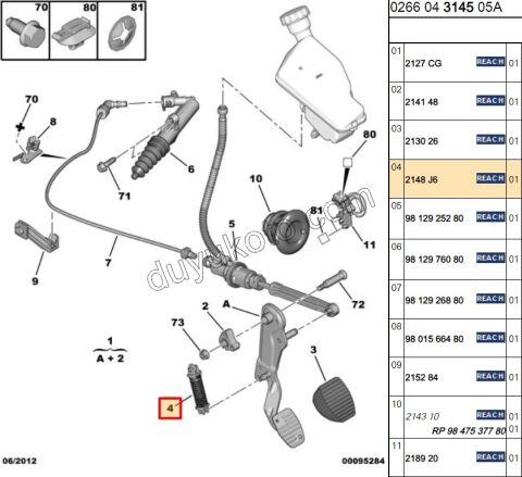 YAY DEBRIYAJ PEDAL P301 C3PC 1.6HDİ Euro5/Euro6