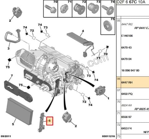 Polen Filtre Kapağı P407 C52 C6