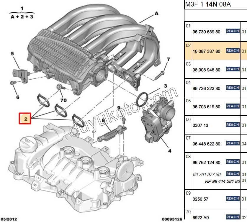 Emme Manifold Contası  EB2 1.2VTI P2081