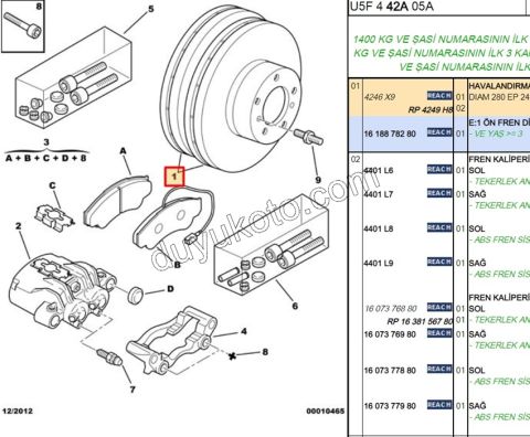 Ön Fren Diski Adet (X2) BXR2 BXR3 14Q