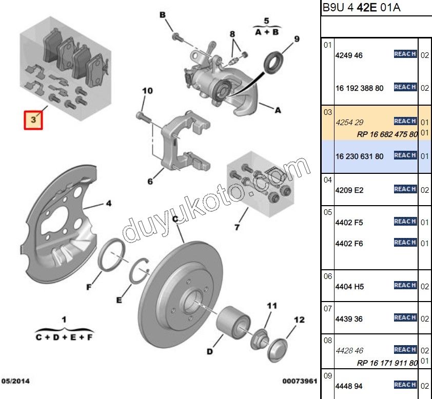 Fren Balatası Arka Tk PRT3 P3081