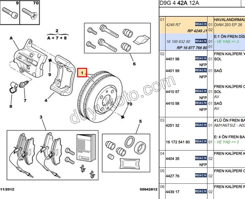 Ön Fren Diski Adet (X2) P406