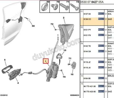 KILIT KAPI ARKA IC R DS41