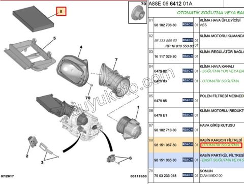 Polen Filtresi C3AIR GROSLANDX Otomatik Klimalı