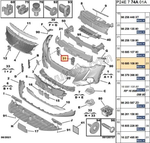 BRAKET TK ON TAMPON ORTA TESPIT P20082