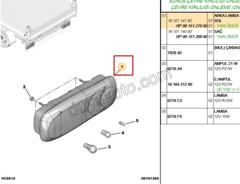 Boxer Jumper Ducato Stop Lambası (Kasalı) 1990/2003
