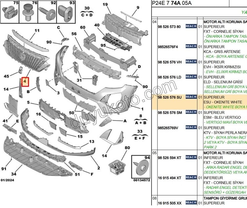 PANJUR ON P20082MQ ARMA YOK 3LED OKENITE WHITE