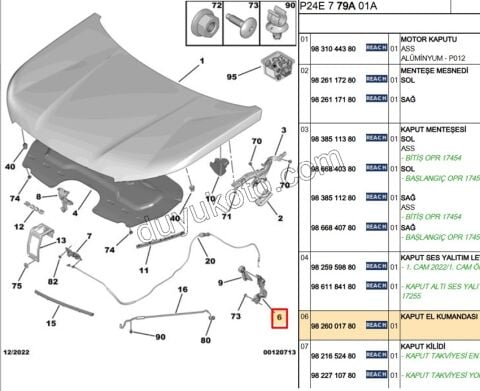 MEKANIZMA KAPUT ACMA IC P20082