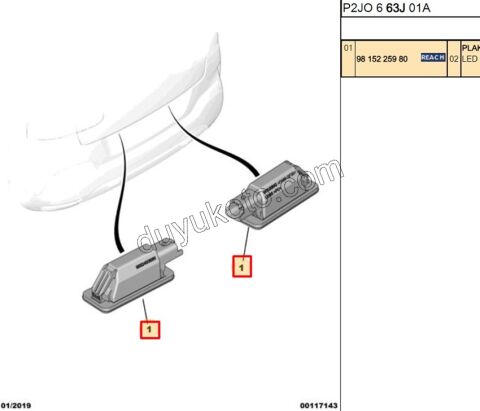 Peugeot 508 Citroen C4 Opel Corsa Plaka Lambası (Ledli) 2019/2024