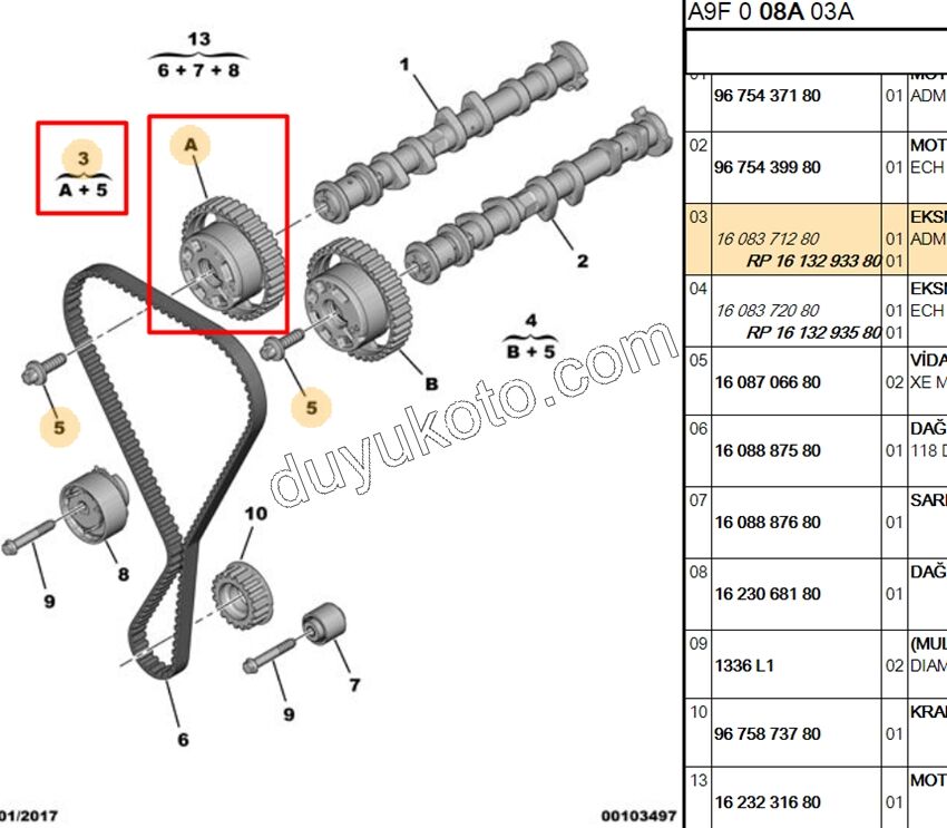Emme Eksantrik Dişlisi EB2F 60KW 10476