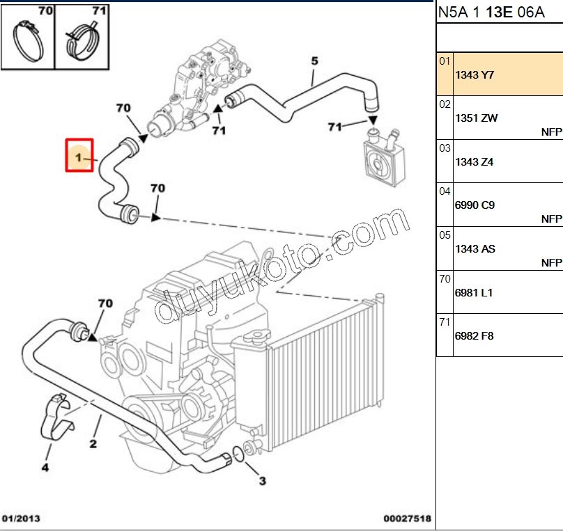 Radyatör Hortumu Üst (Otomatik Vites) P306 1.6L 90HP