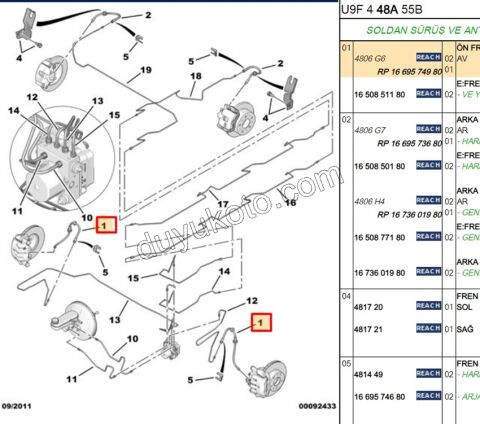 Fren Hortumu Ön BXR3