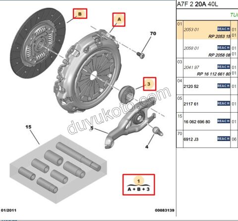 Debriyaj Seti 1.4HDİ Euro5 12/16 1.4HDİ Euro4 02/11 P206+ P2081