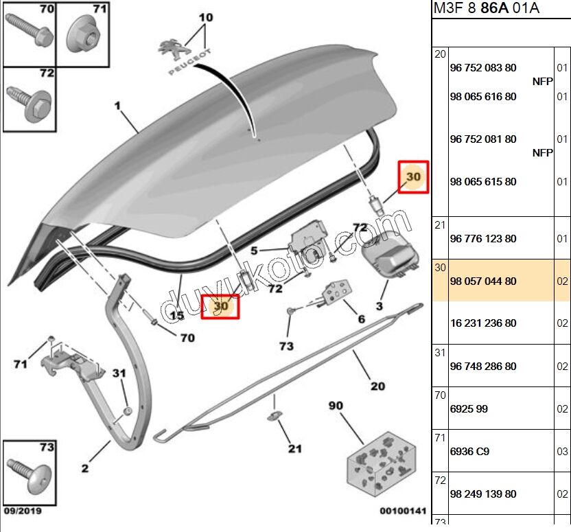 TAKOZ BAGAJ KAPAK AYAR P301