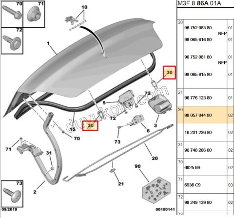 TAKOZ BAGAJ KAPAK AYAR P301