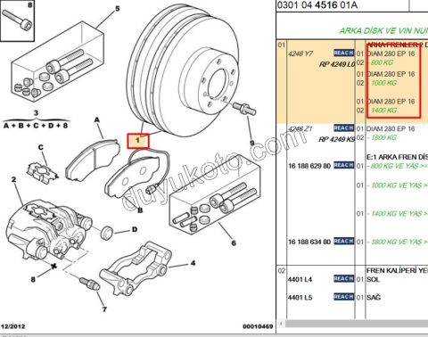 Fren Diski Arka Adet (X2) 14Q BXR2