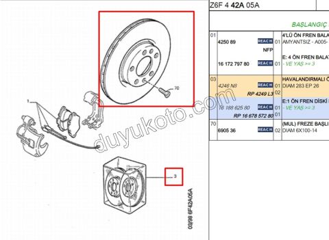 Ön Fren Diski Adet (X2) P407 P5081 P607