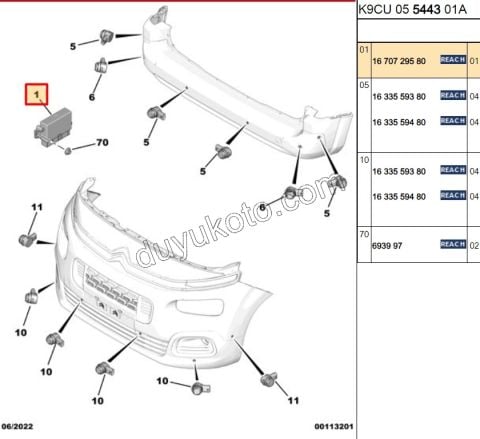 2019> Partner Rifter Berlingo Combo Doblo Proace City BEYIN PARK SENSOR