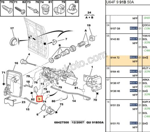 BUTON MANDAL SURGULU KAPI IC ACMA EXP1 EXP2