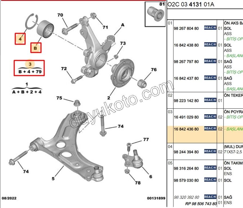 Ön Teker Rulmanı YM AMI