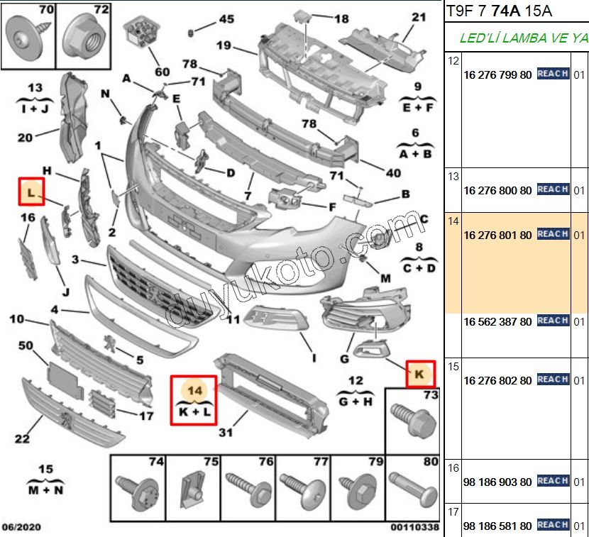Sis Far Çerçevesi Takım KUCUK P3082MQ