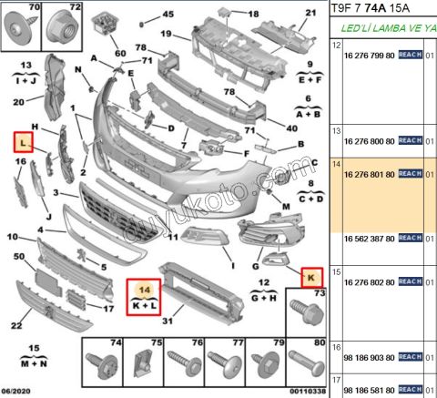 Sis Far Çerçevesi Takım KUCUK P3082MQ