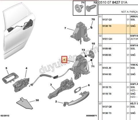 KILIT ARKA KAPI R C41